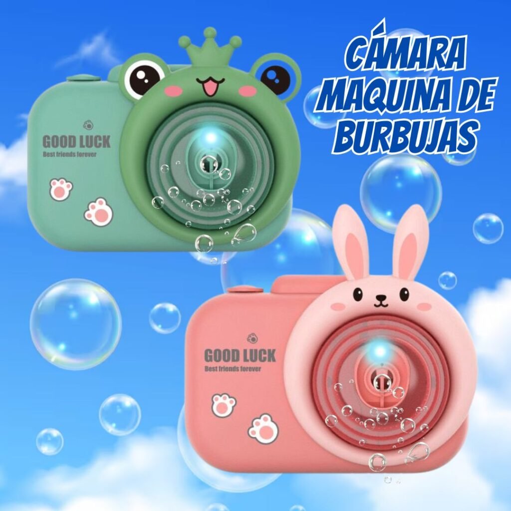 Camara Maquina de Burbujas Conejo y Sapito
