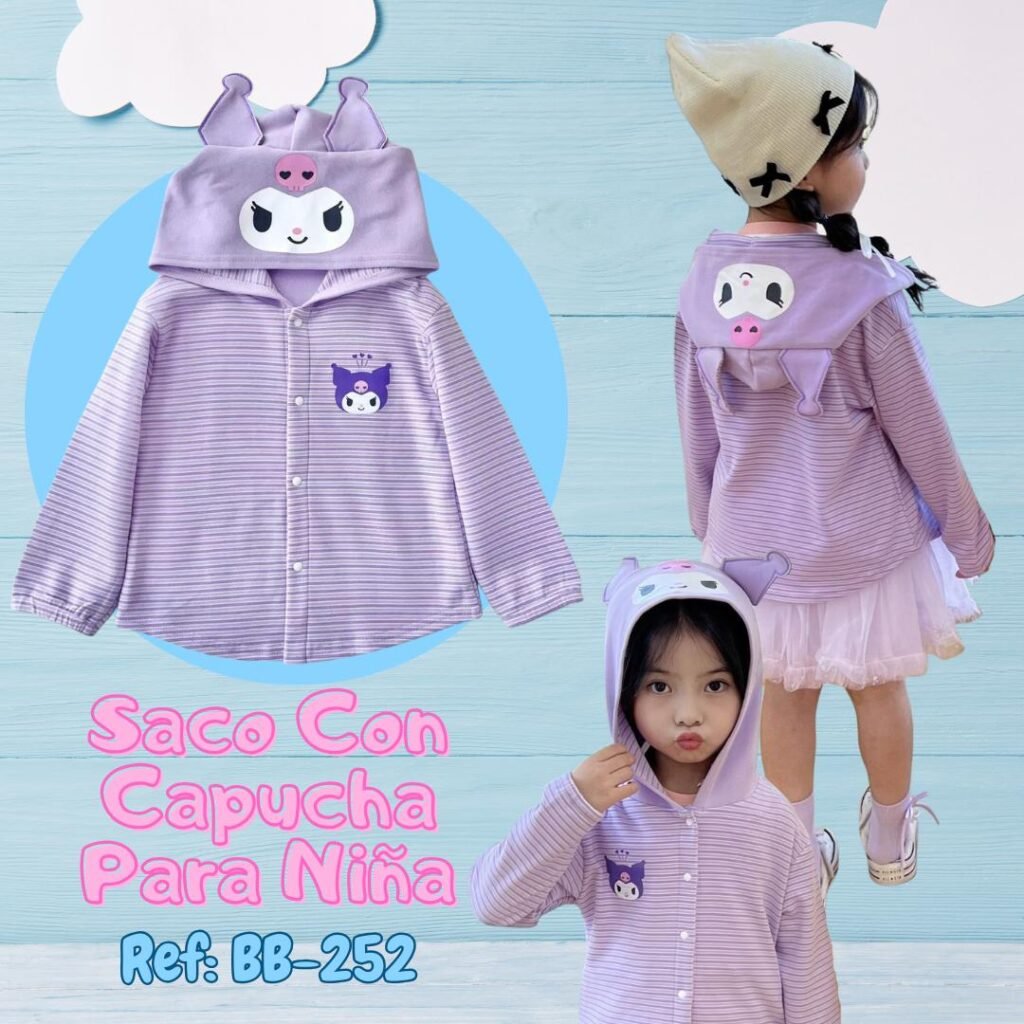 Saco Con Capucha Para Niña ref: BB-252