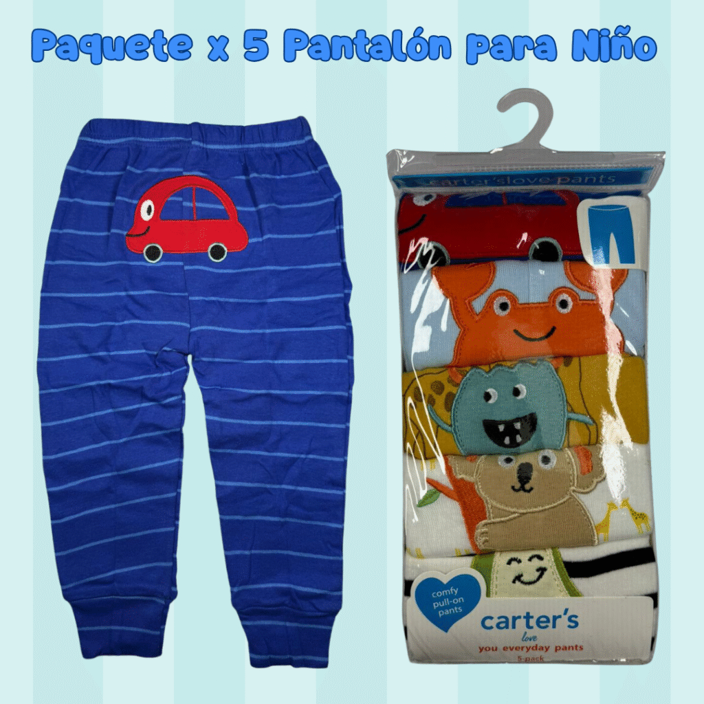 Paquete x 5 Pantalón niño ref: BB-17