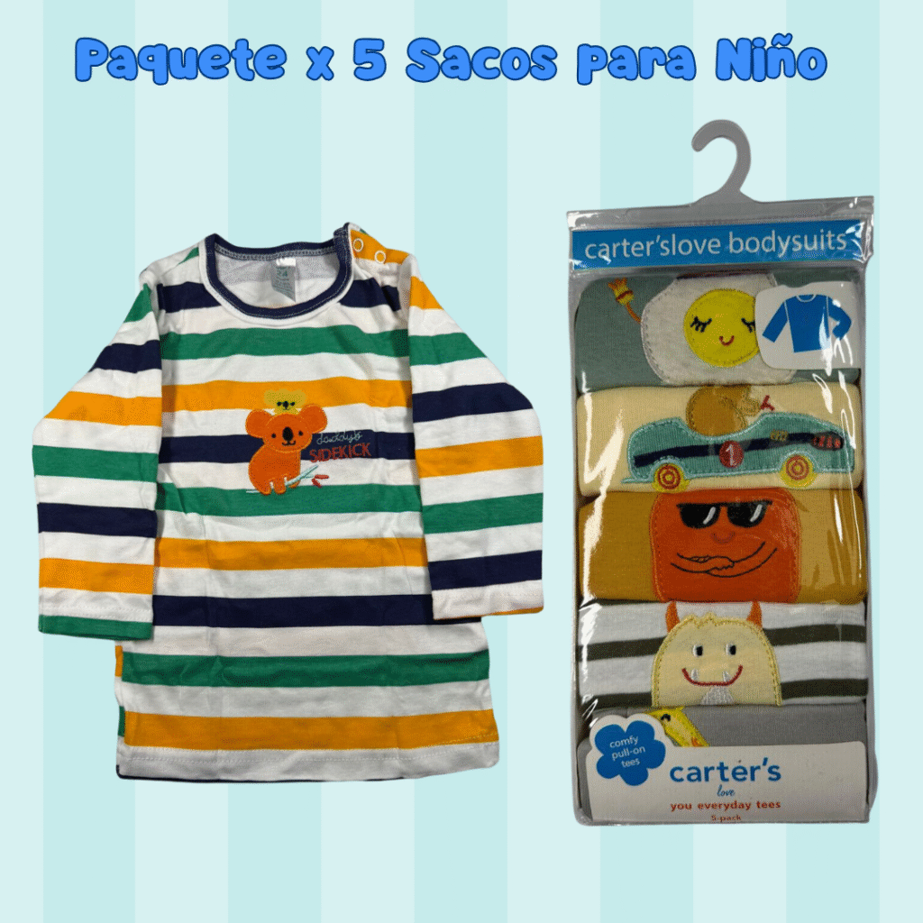 Paquete x 5 Sacos para niño ref: BB-16