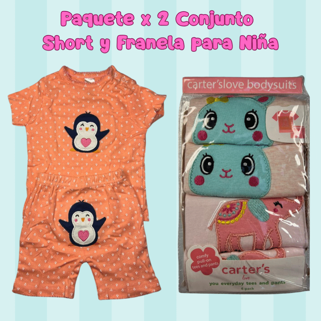 Paquete x 2 Conjunto Short y Franela ref: BB-12