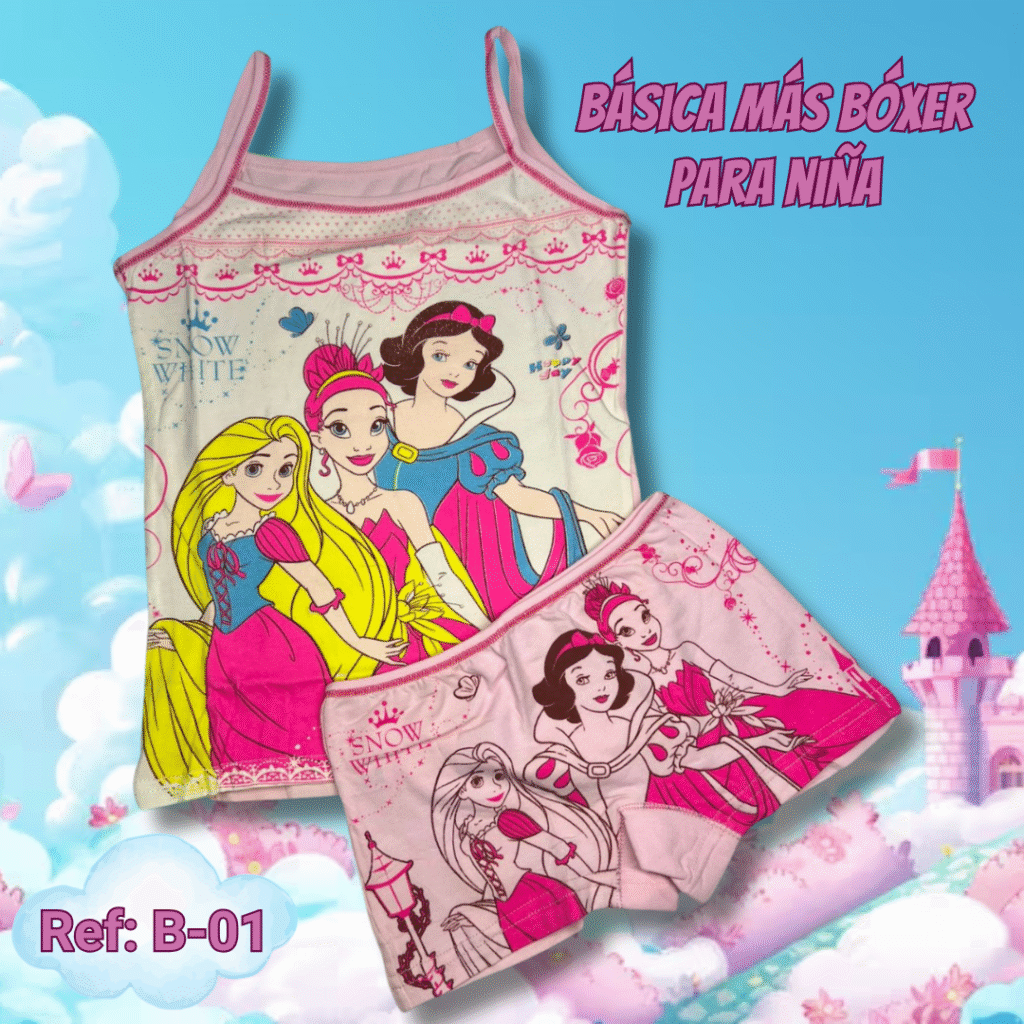 Básica más bóxer para niña ref: B-01