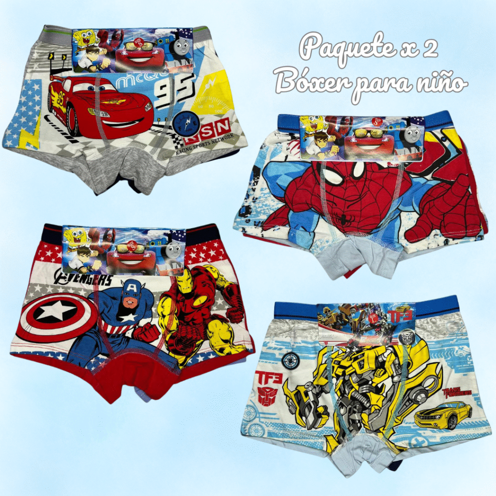 Paquete x 2 bóxer para niño