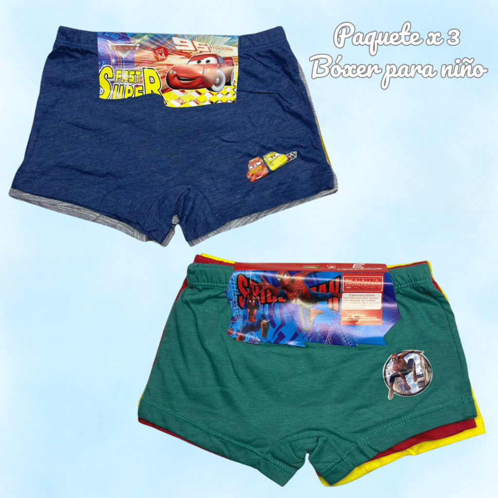 Paquete x 3 bóxer para niño